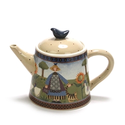 Teapot by Williraye Studios, Stoneware, Girl with Animals