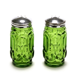 Moon & Stars Green by Smith Glass Co., Glass Salt & Pepper Shakers