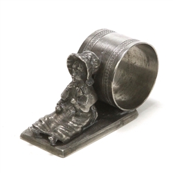 Napkin Ring, Figural, Silverplate, Kate Greenway Girl