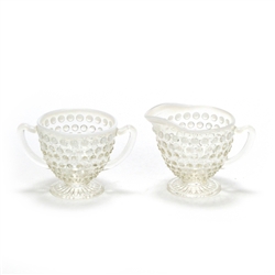 Hobnail French Opalescent by Fenton, Glass Cream & Sugar