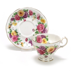 Autumn Glory by Queen Anne, China Cup & Saucer, Chrysanthemum