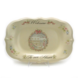 Tea Rose Holiday by Pfaltzgraff, Stoneware Bread Tray, Welcome to Our Home
