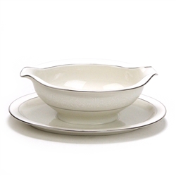 Marseille by Noritake, China Gravy Boat, Attached Tray