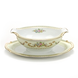 Flomar by Noritake, China Gravy Boat, Attached Tray