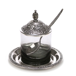 Tangier by Community, Silverplate Jam Jar & Spoon, Underplate