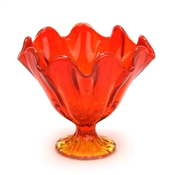 Simplicity Flame Orange by Smith Glass Co., Glass Compote