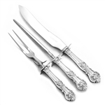 Charter Oak by 1847 Rogers, Silverplate Carving Fork, Knife & Sharpener, Roast