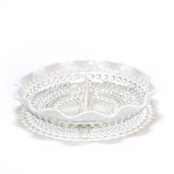 Hobnail French Opalescent by Fenton, Glass Candy Dish, Divided