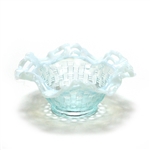 Basketweave with Open Blue Opalescent by Fenton, Glass Bonbon Dish