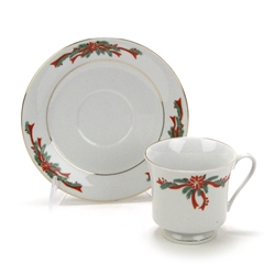 Poinsettia & Ribbon by Fairfield, China Cup & Saucer