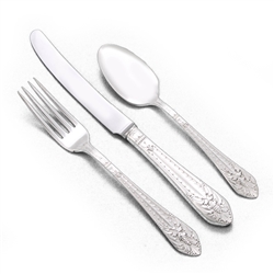Marquise by 1847 Rogers, Silverplate Youth Fork, Knife & Spoon