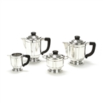 4-PC Tea & Coffee Service, Silverplate, Deco Design