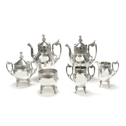 6-PC Tea & Coffee Set w/ Spooner by Reed & Barton, Silverplate, Roman Infleunce