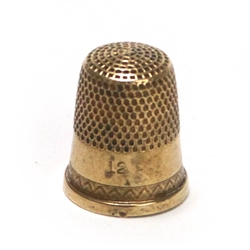 Thimble, Gold Electroplate, Gold Plated, Zig Zag Design