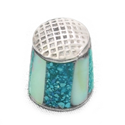 Thimble, Mother of Pearl, Turquoise