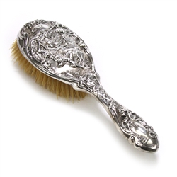 Hair Brush by Foster & Bailey, Sterling, Woman & Girl on a Swing, Monogram F