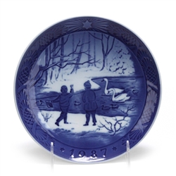 Christmas Plate by Royal Copenhagen, Porcelain Decorators Plate, Winter Birds