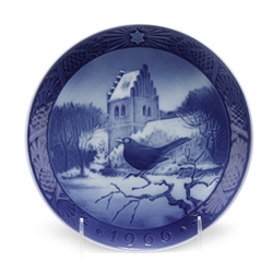 Christmas Plate by Royal Copenhagen, Porcelain Decorators Plate, Blackbird At Christmas Time