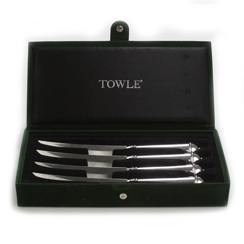 Old Newbury Gold by Towle Sterling Silver set of 4 Steak Knives 8.25