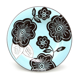 Salad Plate by Laurie Gates, Stoneware, Brown Flowers