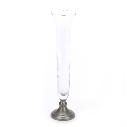 Vase by Web, Pewter/Glass, Etched Glass