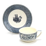 Currier & Ives Blue by Royal, China Cup & Saucer