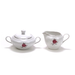 Cream Pitcher & Sugar Bowl by Japan, China, Red Rose