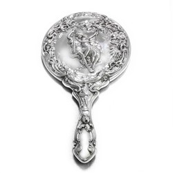 Hand Mirror by Foster & Bailey, Sterling, Girls on Swing