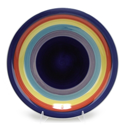 Dinner Plate by Mulberry Home Collection, Stoneware, Muliti-Colored Bands