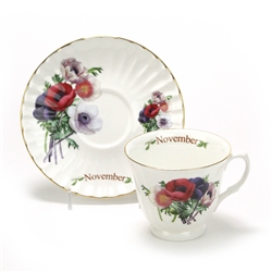 Flower of the Month by Royal Patrician, China Cup & Saucer, November, Peony