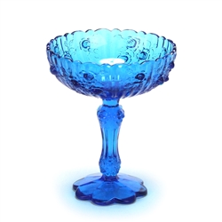 Rose Blue by Fenton, Glass Compote, Roses