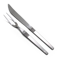 Carving Fork & Knife, Roast by Ekco, Stainless, Scroll Design