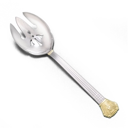 Charlemagne, Gold Accent by Wallace, Stainless Tablespoon, Pierced (Serving Spoon)