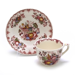 Fruit Basket Red Multicolor by Mason's, Ironstone Cup & Saucer, Jumbo