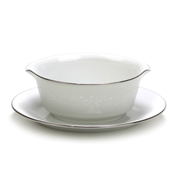 Reina by Noritake, China Gravy Boat, Attached Tray