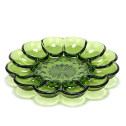 Fairfield Avocado Green by Anchor Hocking, Glass Deviled Egg Plate