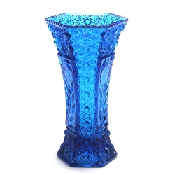 Daisy & Button Blue by Smith Glass Co., Glass Vase, Hexagon