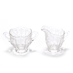 Rose Point by Cambridge, Glass Cream Pitcher & Sugar Bowl