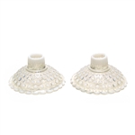 Hobnail French Opalescent by Fenton, Glass Candlestick Pair