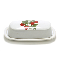 Strawberry Country by McCoy, Stoneware Butter Dish