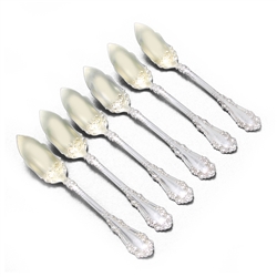 Berkshire by 1847 Rogers, Silverplate Grapefruit Spoons, Set of 6, Gilt Bowl