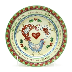 Twelve Days of Christmas by 222 Fifth, PTS, Stoneware Salad Plate, 3 French Hens
