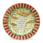 Twelve Days of Christmas by 222 Fifth, PTS, Stoneware Salad Plate, 6 Geese A Laying