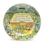 Twelve Days of Christmas by 222 Fifth, PTS, Stoneware Salad Plate, 8 Maids A Milking