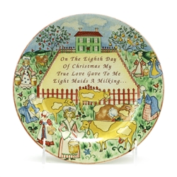 Twelve Days of Christmas by 222 Fifth, PTS, Stoneware Salad Plate, 8 Maids A Milking
