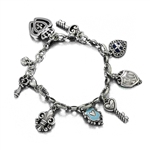 Charm Bracelet by Brighton, Metal, Hearts & Keys