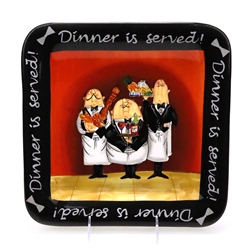 Dinner Is Served by Certified Int. Corp., Stoneware Dinner Plate, Square