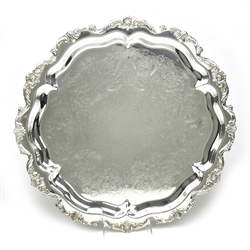 Royal Rose by Wallace, Silverplate Round Tray, Footed