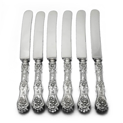 Glenrose by William A. Rogers, Silverplate Dinner Knives, Set of 6, Blunt Plated
