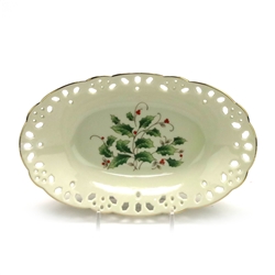 Holly Holiday by Royal Limited, China Relish Dish, Pierced